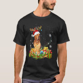 Bloodhound Rentier Weihnachtslicht Hund Xmas T-Shirt (Vorderseite)