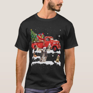 Bloodhound Riding Red Truck Frohe Weihnachten Weih T-Shirt