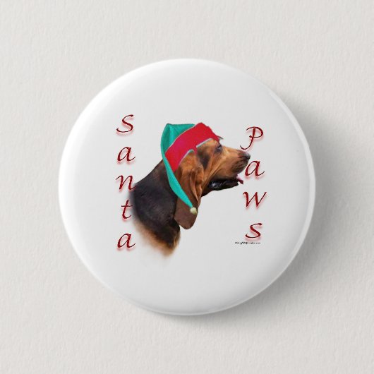 Bloodhound Santa Paws Button (Vorderseite)