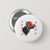 Bloodhound Santa Paws Button (Vorne & Hinten)