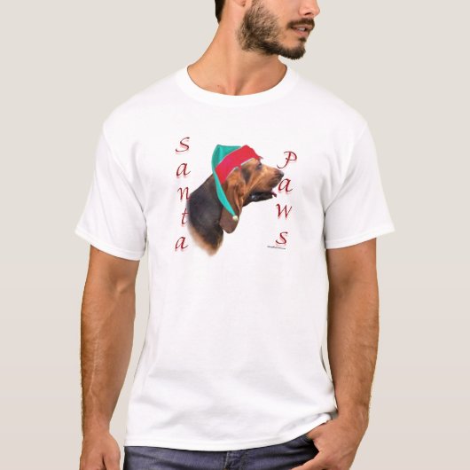 Bloodhound Santa Paws T-Shirt (Vorderseite)