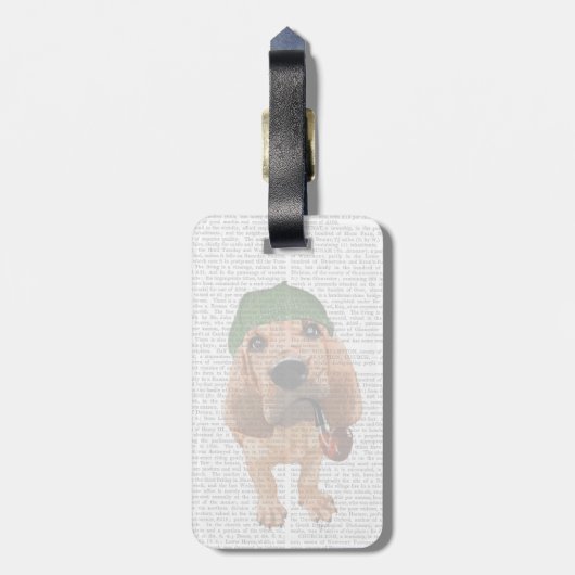 Bloodhound Sherlock Holmes 2 Gepäckanhänger (Rückseite vertikal)