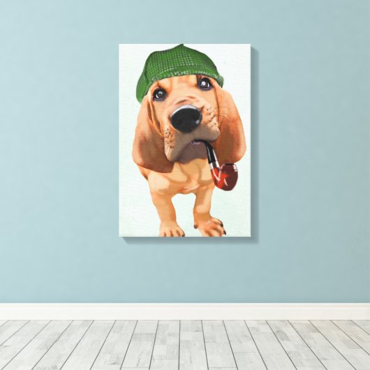 Bloodhound Sherlock Holmes Leinwanddruck (Insitu (Holzboden))