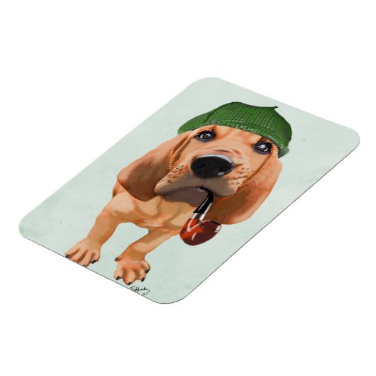 Bloodhound Sherlock Holmes Magnet (Linke Seite)