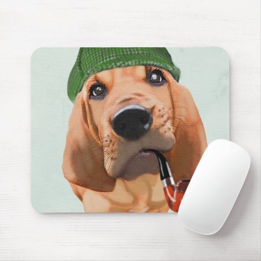 Bloodhound Sherlock Holmes Mousepad (Mit Mouse)