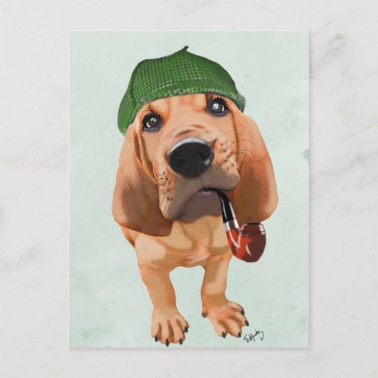 Bloodhound Sherlock Holmes Postkarte (Vorderseite)