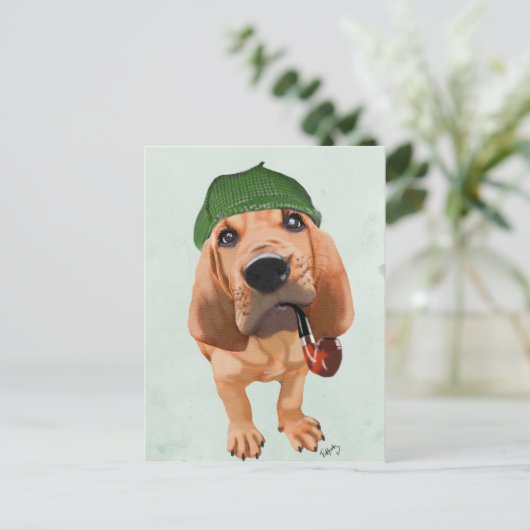 Bloodhound Sherlock Holmes Postkarte (Stehend Vorderseite)