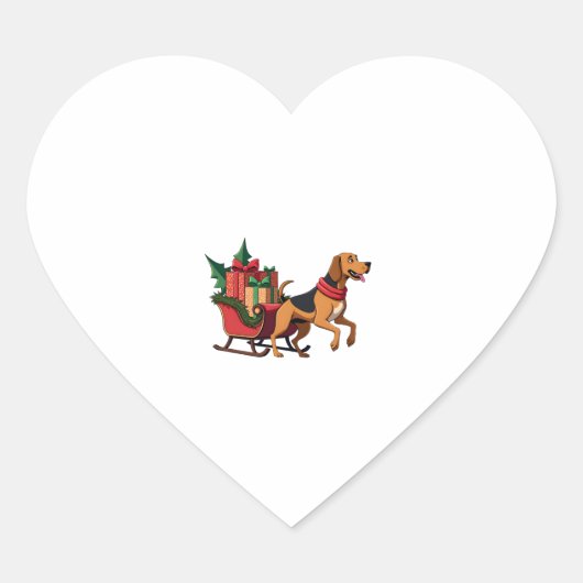 Bloodhound Sleigh Puller Herz-Aufkleber (Vorderseite)