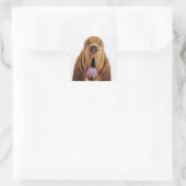 Bloodhound (St. Hubert Hound) mit geschlossenen Au Quadratischer Aufkleber (Tasche)