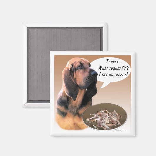 Bloodhound Turkey Magnet (Vorderseite/Rückseite)