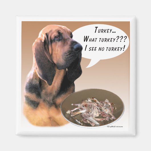 Bloodhound Turkey Magnet (Vorne)