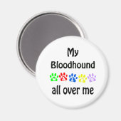 Bloodhound Walking Design Magnet (Vorderseite/Rückseite)
