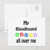Bloodhound Walking Design Postkarte (Vorne/Hinten)