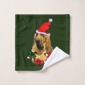 Bloodhound Weihnachten Badhandtuch Set (Waschlappen)