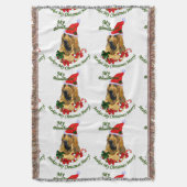 Bloodhound Weihnachten froh Decke (Vorderseite Vertikal)