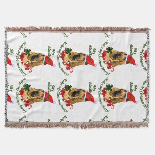 Bloodhound Weihnachten froh Decke (Vorderseite)