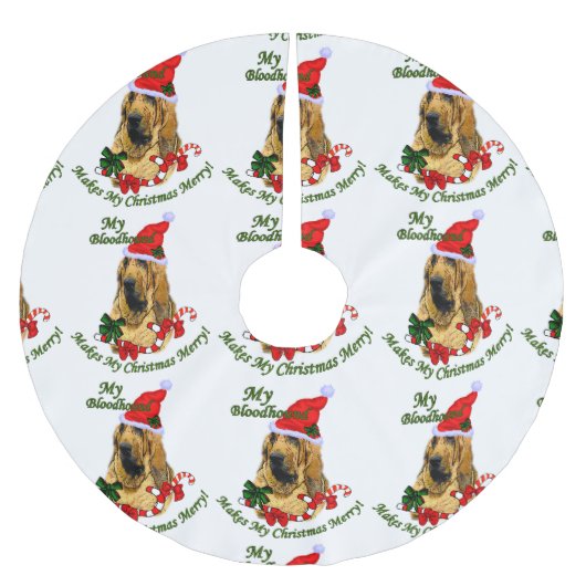 Bloodhound Weihnachten froh Polyester Weihnachtsbaumdecke (Vorderseite)