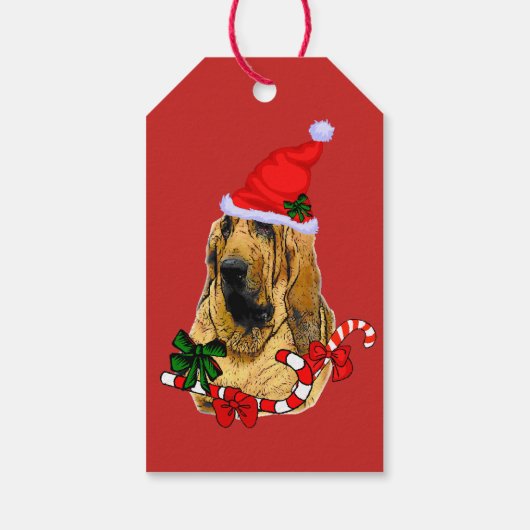Bloodhound Weihnachtsgeschenke Tags Geschenkanhänger (Rückseite)