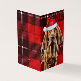 Bloodhound Weihnachtshund mit Red Holiday Kariert