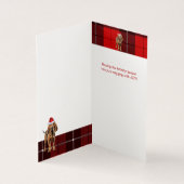 Bloodhound Weihnachtshund mit Red Holiday Kariert (Innenseite)