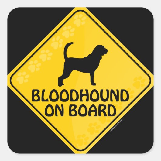 Bloodhound Xing Quadratischer Aufkleber (Vorderseite)
