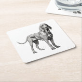 Bloodhounds Dog Artwork Rechteckiger Pappuntersetzer (angewinkelt)