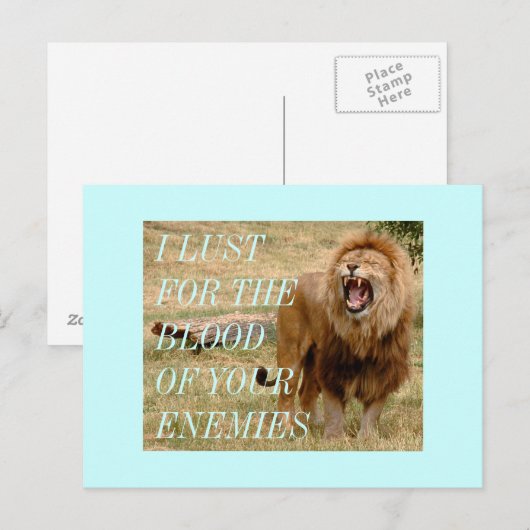 Bloodlust Postkarte (Vorne/Hinten)