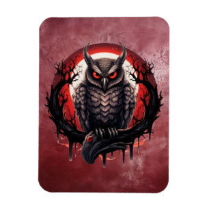 Bloodmoon Horned Owl Magnet