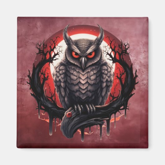 Bloodmoon Horned Owl Magnet (Vorne)