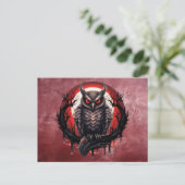 Bloodmoon Horned Owl Postkarte (Stehend Vorderseite)