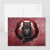 Bloodmoon Horned Owl Postkarte (Vorne/Hinten)