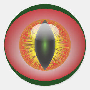 Bloodshot Augapfel-orange Iris-Schlitz-Schüler Runder Aufkleber