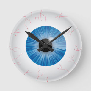 Bloodshot blaues Augen-Wanduhr Runde Wanduhr