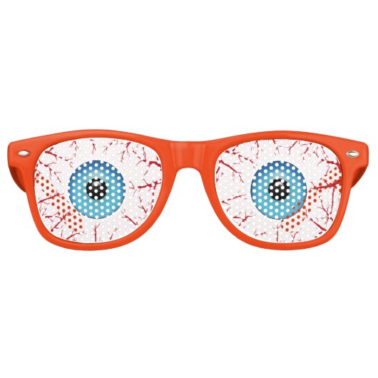 Bloodshot Blue Eyeballs Halloween Sonnenbrille (Vorderseite)