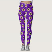 Bloodshot Eyeballs | Lila mit Punkten | Halloween Leggings (Vorderseite)