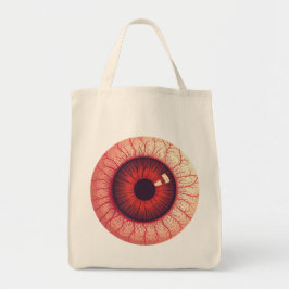 Bloodshot Gaze: Surreal Veined Eyeball Graphic Tragetasche