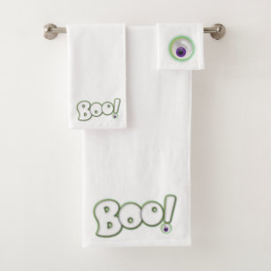 Bloodshot Lila Monster Eyeball Boo Halloween Badhandtuch Set