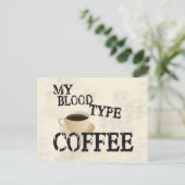 Bloodtype Coffee Postkarte (Stehend Vorderseite)