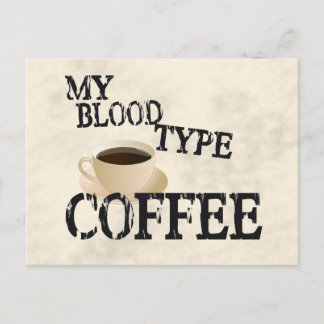 Bloodtype Coffee Postkarte
