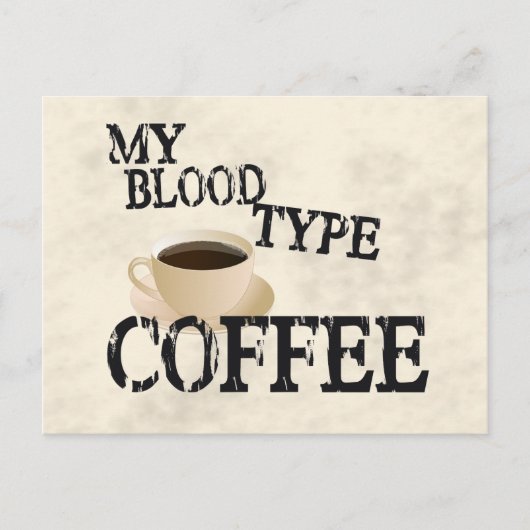 Bloodtype Coffee Postkarte (Vorderseite)