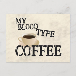 Bloodtype-Kaffee Postkarte
