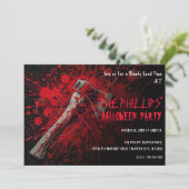 Bloody Ax Beängstigend Horror Halloween-Party Einladung (Stehend Vorderseite)