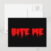 Bloody "Bite Me" Postkarte (Vorne/Hinten)