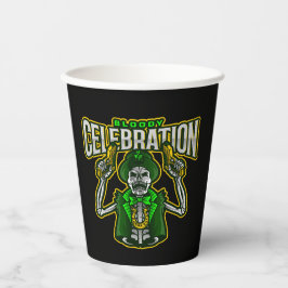 Bloody Celebration Skeleton Leprechaun Paper Cups Pappbecher