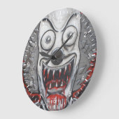Bloody Clown Große Wanduhr (Winkel)