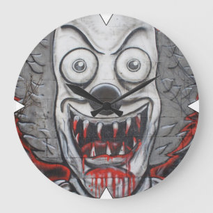 Bloody Clown Große Wanduhr