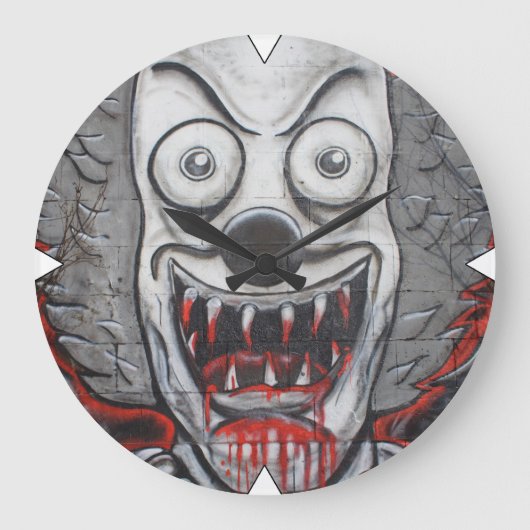 Bloody Clown Große Wanduhr (Vorderseite)