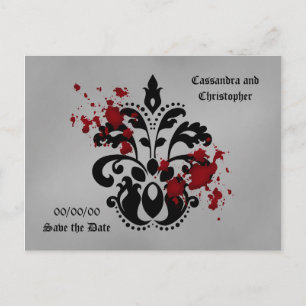 Bloody Damask Save the Date Ankündigungspostkarte