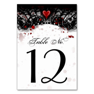 Bloody Elegant Matching Halloween Table Cards Tischnummer