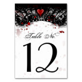 Bloody Elegant Matching Halloween Table Cards Tischnummer (Vorderseite)